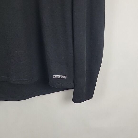 Omni Wool Shirt Mens XL Black 1/4 Zip Base Mid Layer Pullover Thermal Wool Blend - Picture 6 of 9